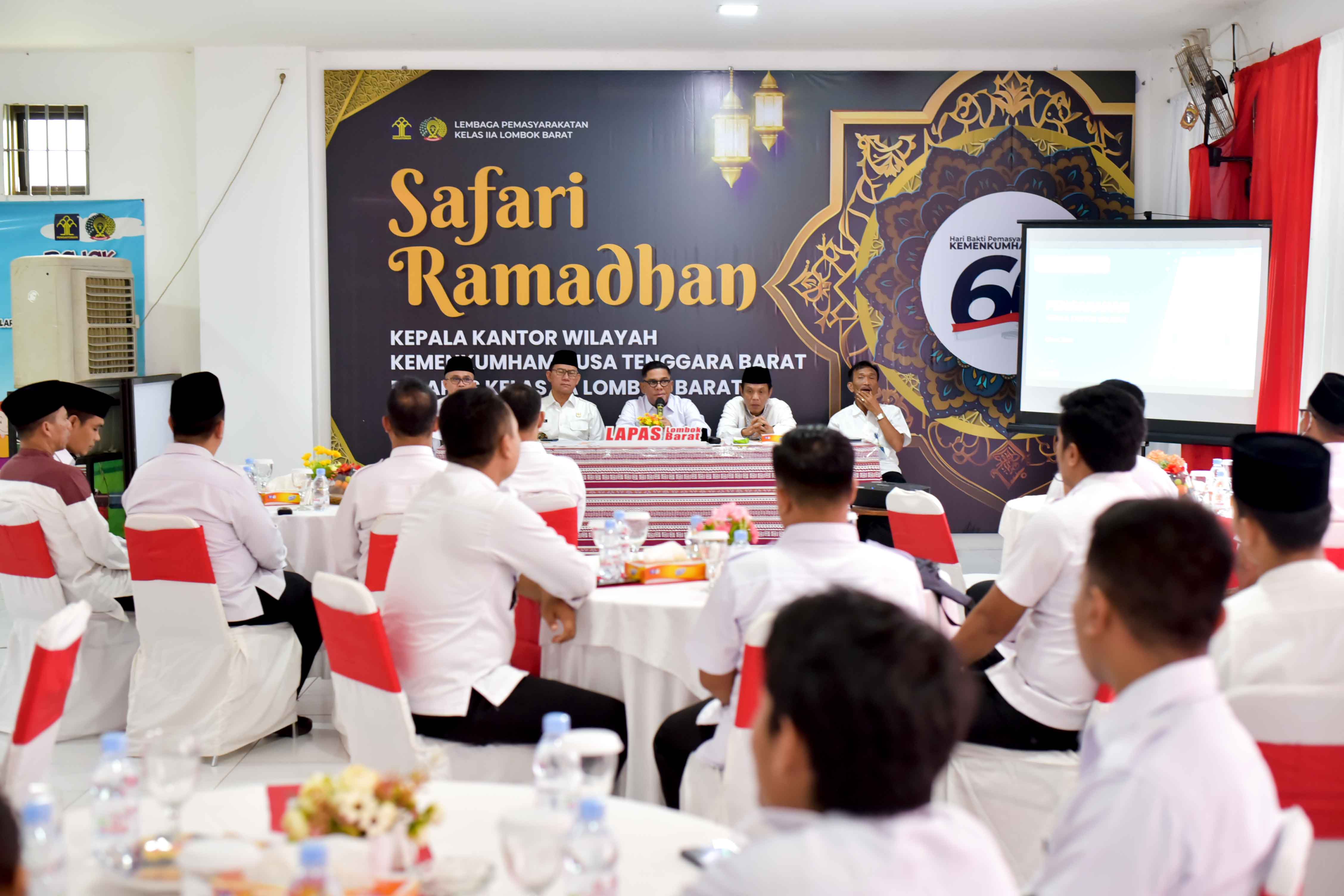 Lapas Terbuka Lombok Tengah Ikuti Safari Ramadhan dalam Rangka Hari Bhakti Pemasyarakatan Ke-60 di Lapas Lombok Barat
